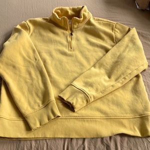 Men’s Amazon Essentials xl sweatshirt washed never worn 3/4 zip goldenrod